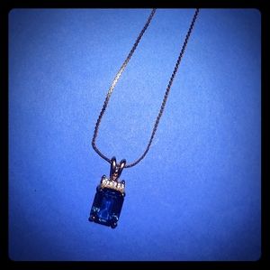 ✅ *Select jewelry: 5 for $25* Blue Pendant with 3 Rhinestones